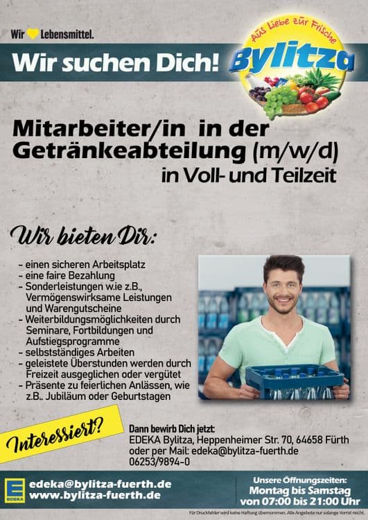Erstes Bild des Artikels Stellenangebot: Getränkeabteilung